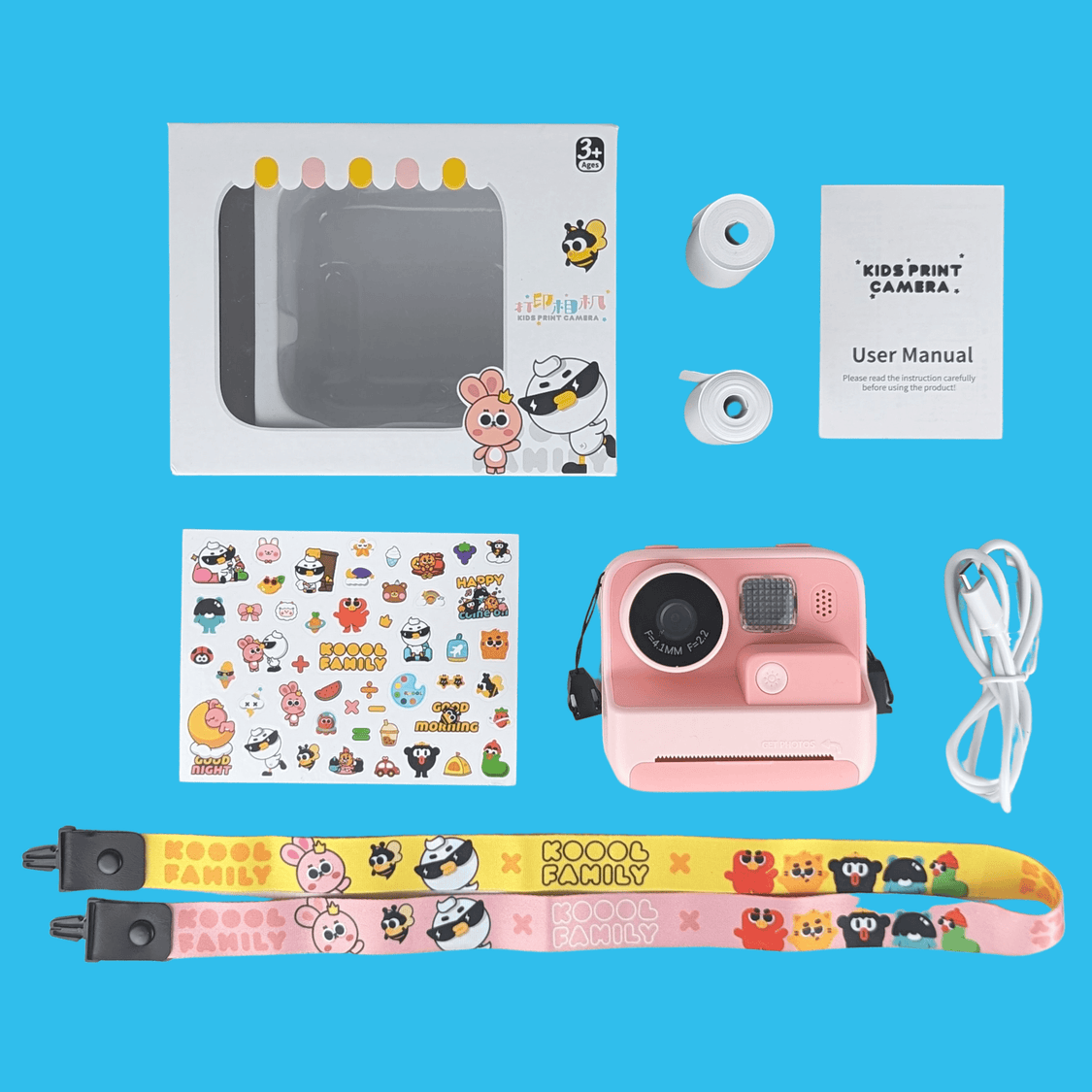 Koool Family Pink Digital Instant Camera - Thermal Printing Camera ...