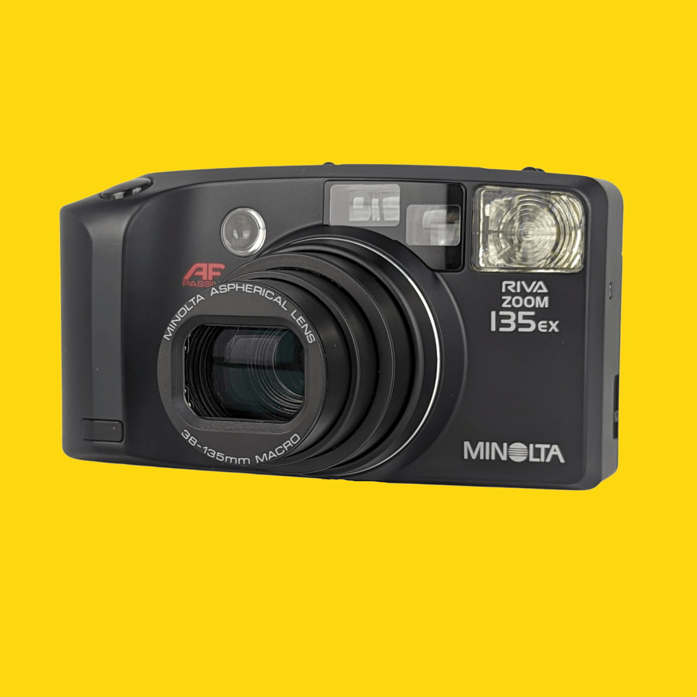 Minolta Riva Zoom 135EX Black 35mm Film Camera Point and Shoot