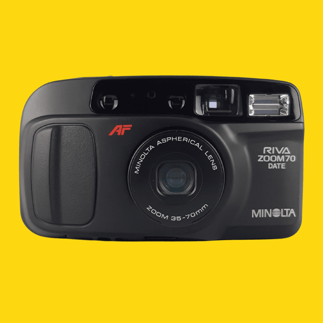 Minolta Riva Zoom 70 Black 35mm Film Camera Point and Shoot
