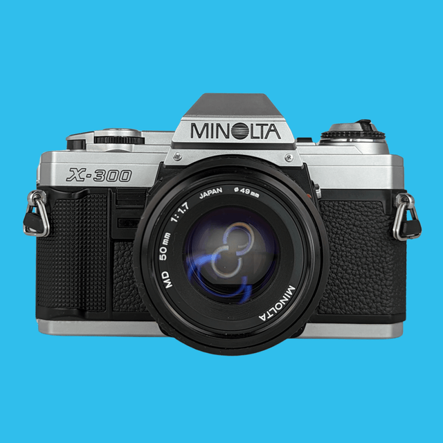 Minolta X-300 Black SLR 35mm Film Camera with Prime Lens (change photo)