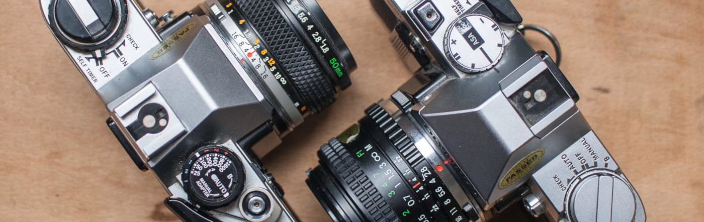 New arrivals of vintage film cameras – Olympus Trip 35, Canon AE-1, Pentax K1000 and more classic 35mm models, tested and available in the UK