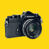 Nikon FE (Black) 35mm SLR Film Camera With Nikkor 50mm F1.8 Lens.