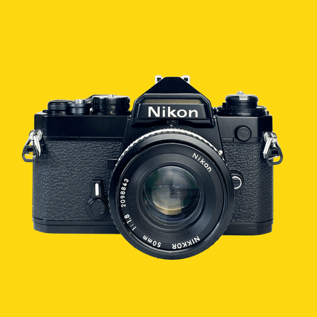 Nikon FE (Black) 35mm SLR Film Camera With Nikkor 50mm F1.8 Lens