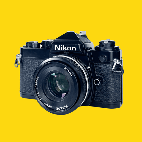 Nikon FE (Black) 35mm SLR Film Camera With Nikkor 50mm F1.8 Lens