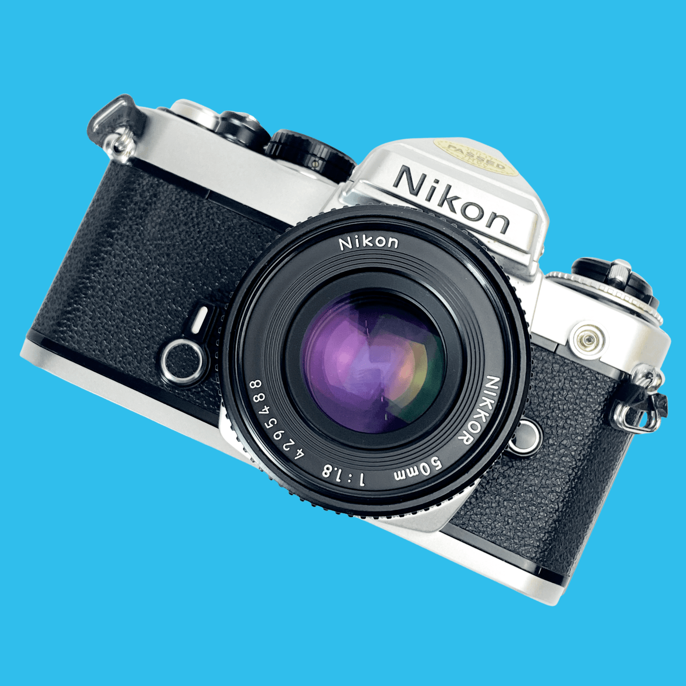 Nikon FE (Silver) 35mm SLR Film Camera With Nikkor 50mm F1.8 Lens