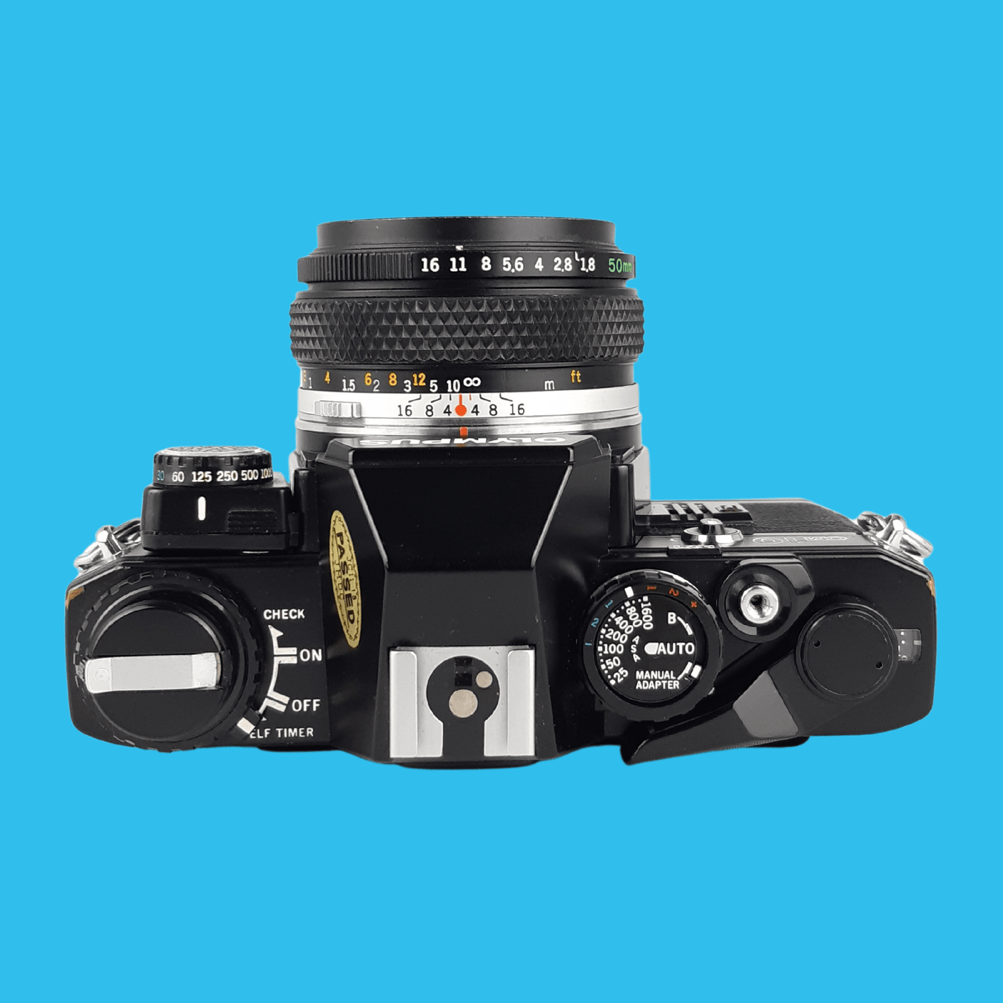 Olympus Black OM-10 RARE Vintage SLR 35mm Film Camera with f/1.8 50mm Prime Lens