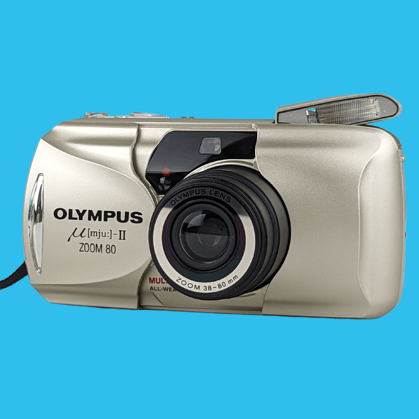 完動品◆良品【青が綺麗なエモい写り】人気モデルOLYMPUS μ-Ⅱ 80VF