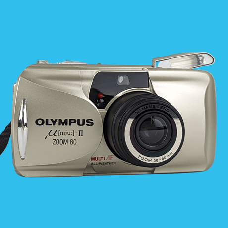 Olympus Mju ii Zoom 80 Silver 35mm Film Camera Point and Shoot