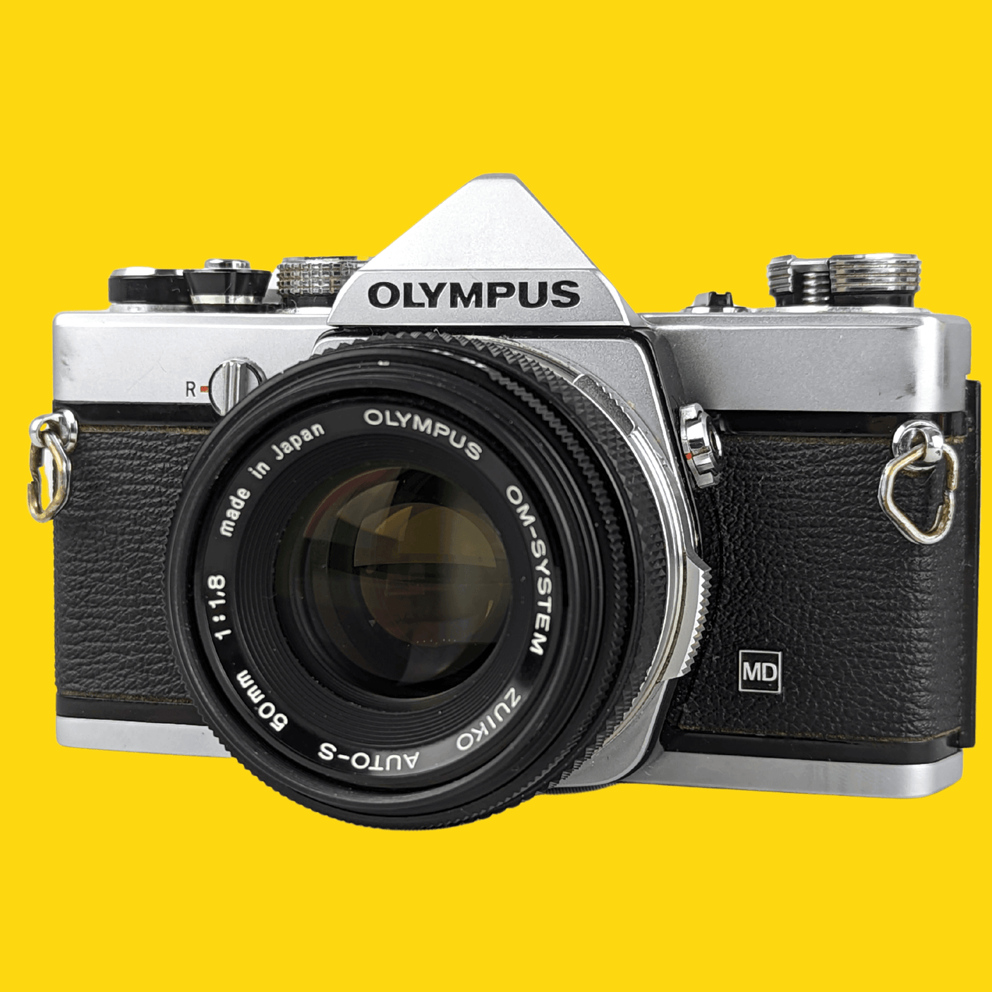 オリンパス OM 1 ビンテージ 35mm 一眼レフ フィルム カメラ、f/1.8 50mm プライム レンズ付き