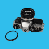 Olympus OM-10 SLR 35mm Film Camera w/ f/1.8 50mm Lens + Manual Adapter