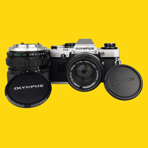 Olympus OM10 35mm Film Camera w/ f/1.8 50mm Lens and Zoom Lens
