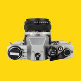 Olympus OM10 White Leather Vintage 35mm Film Camera w/ F/1.8 50mm Lens