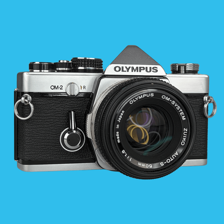 Olympus OM2 Vintage 35mm SLR Film Camera with f/1.8 50mm Prime Lens