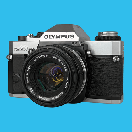 Olympus OM20 Vintage SLR 35mm Film Camera with f/1.8 50mm Prime Lens