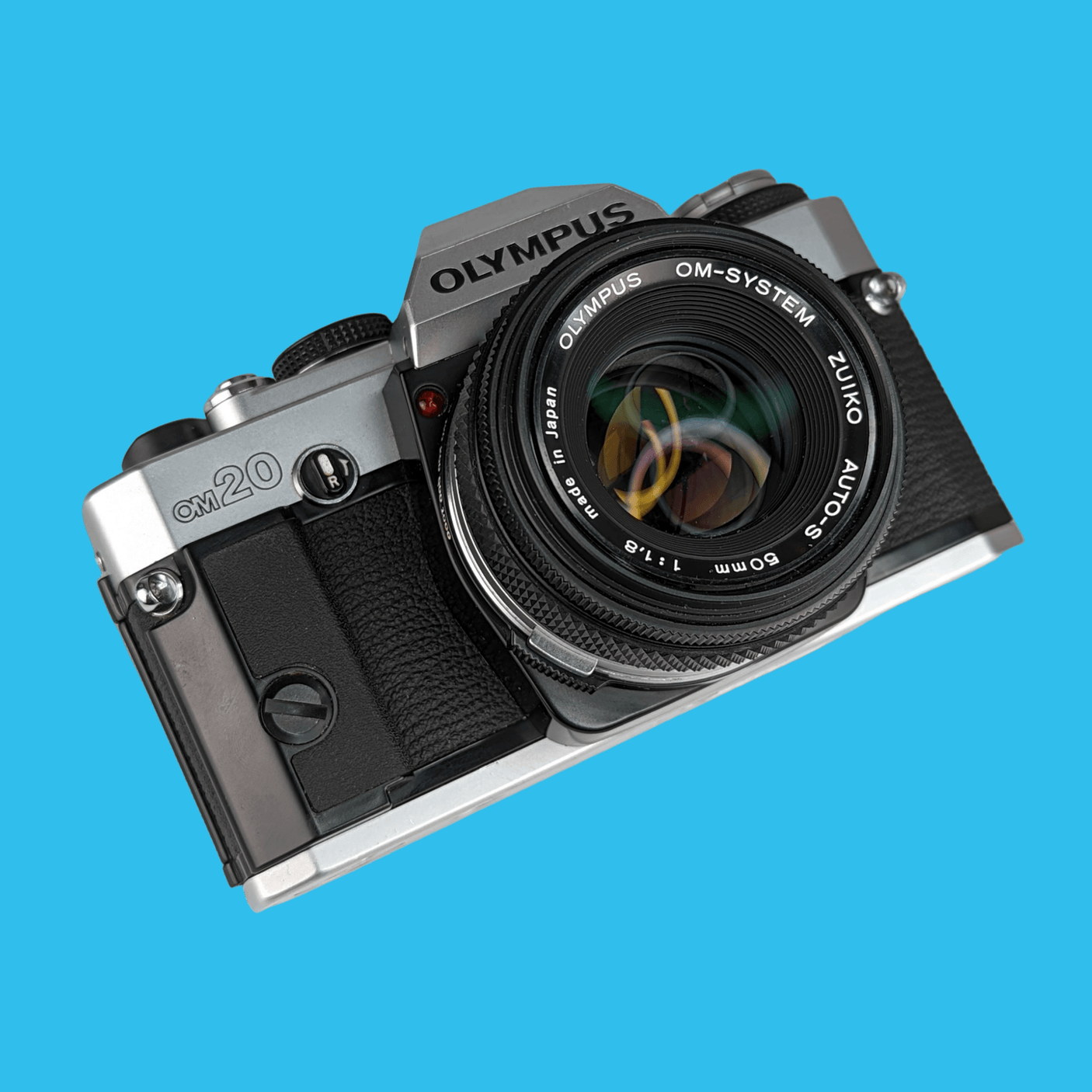 Olympus OM20 Vintage SLR 35mm Film Camera with f/1.8 50mm Prime Lens