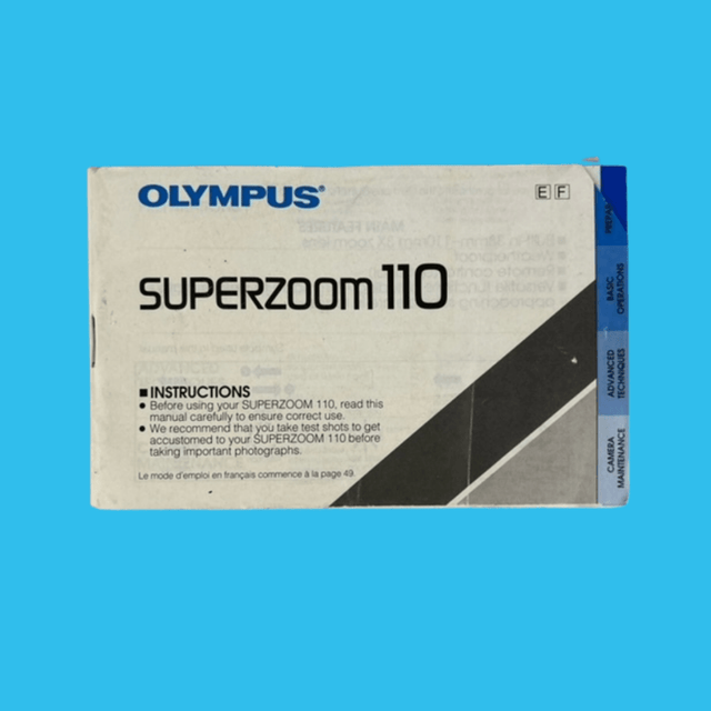 Olympus Superzoom 110 Original Instructions