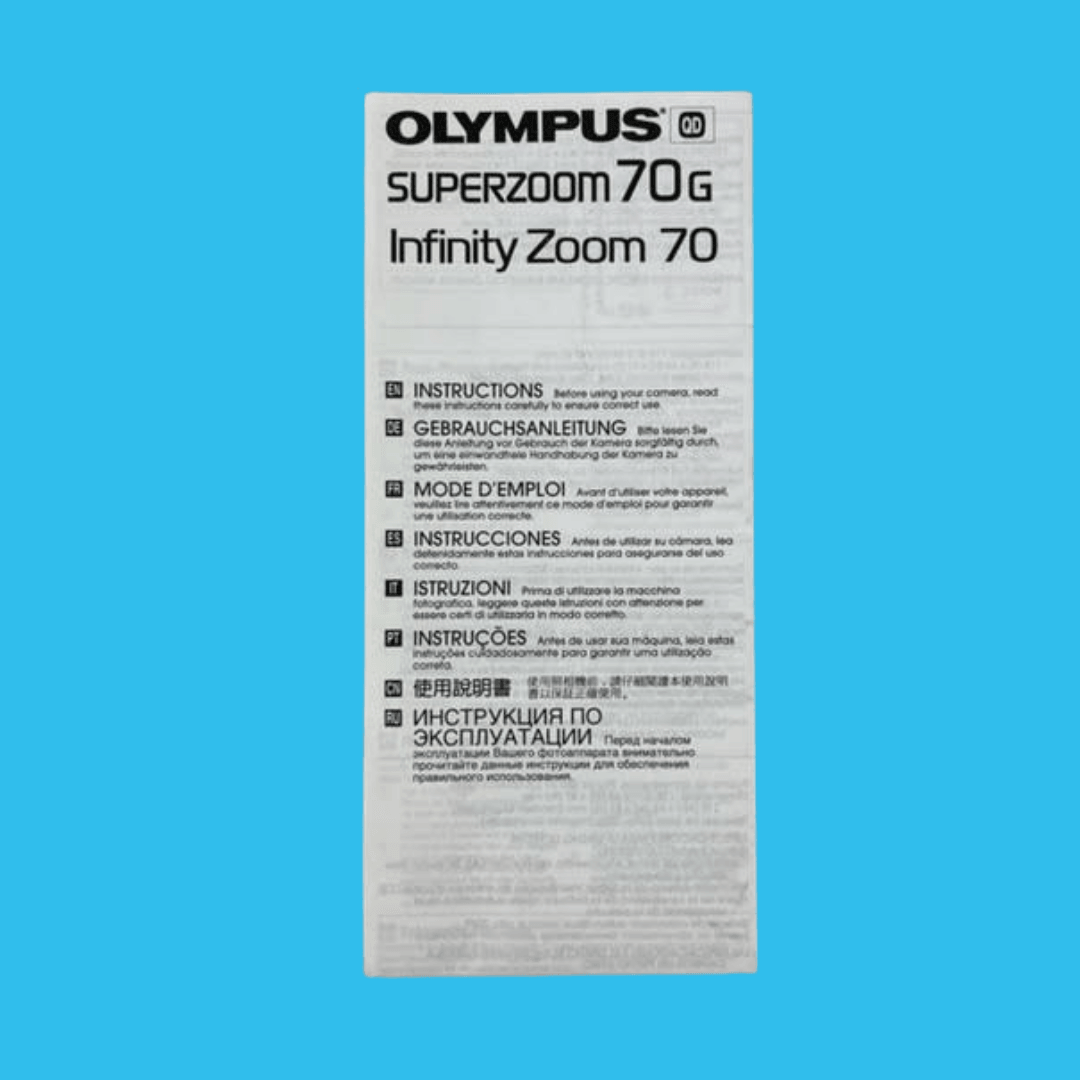 Olympus SUPERZOOM 70G Original Instructions