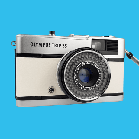 Olympus Trip 35 Custom White Leather Point and Shoot 35mm Film Camera