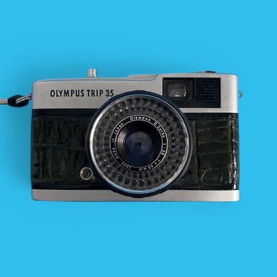 Olympus Trip 35 Green Leather Skin Point and Shoot 35mm Film Camera