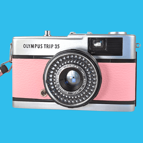 Olympus Trip 35 Pink Leather Point and Shoot 35mm Film Camera