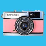 Olympus Trip 35 Pink Leather Point and Shoot 35mm Film Camera
