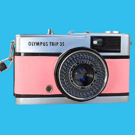 Olympus Trip 35 Pink Leather Point and Shoot 35mm Film Camera