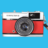 Olympus Trip 35 Red Leather Point and Shoot 35mm Film Camera