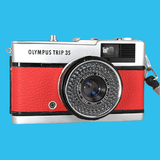 Olympus Trip 35 Red Leather Point and Shoot 35mm Film Camera