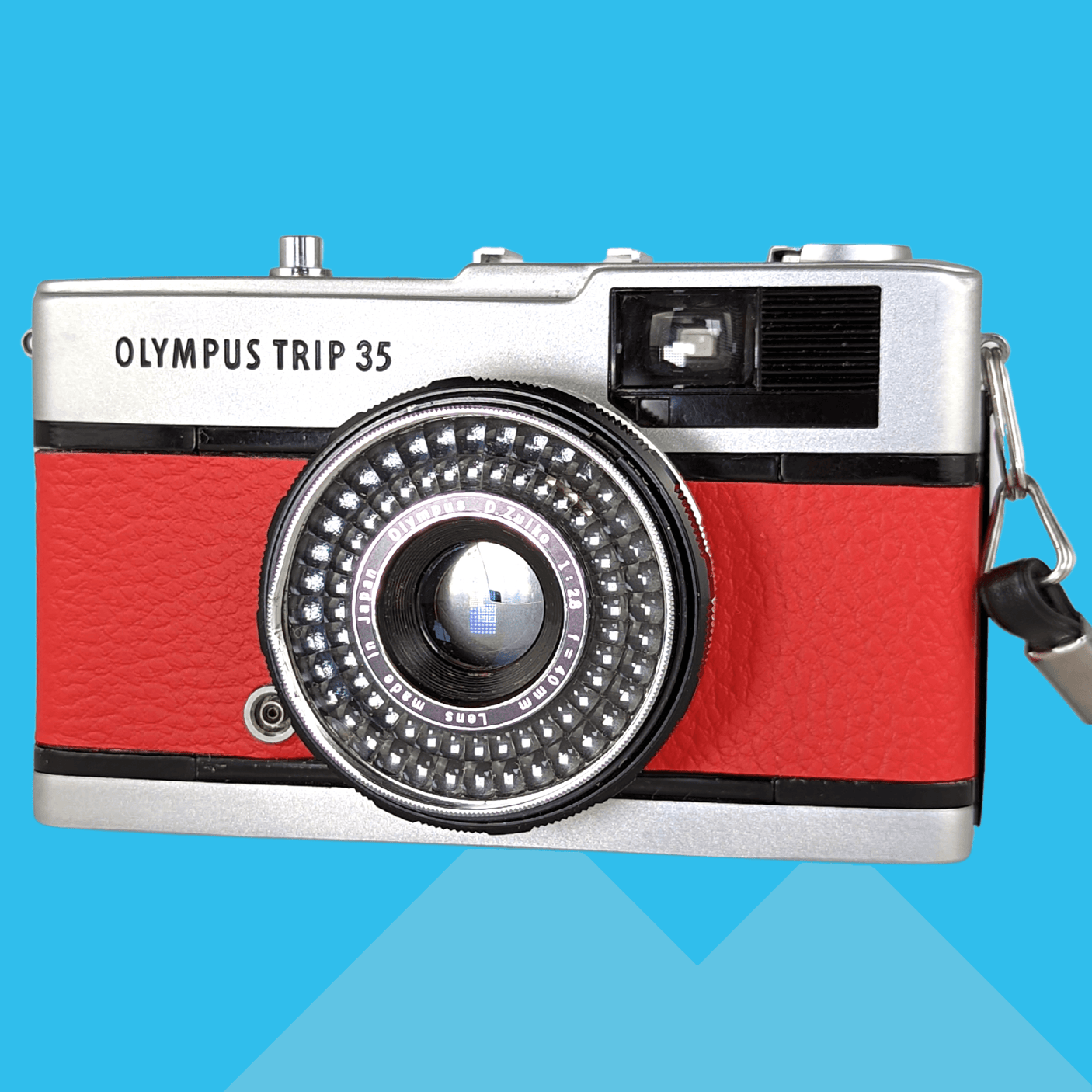 Olympus Trip 35 Red Leather Point and Shoot 35mm Film Camera