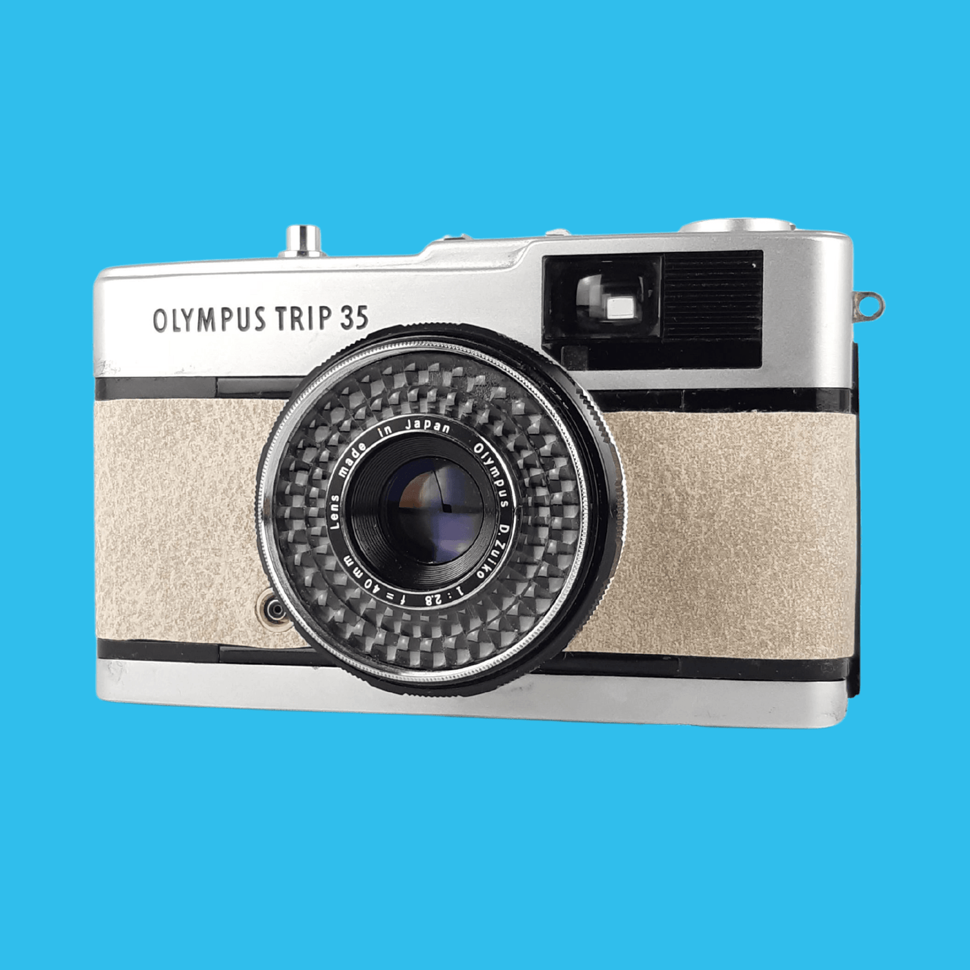 Olympus Trip 35 Soft Beige Leather Point and Shoot 35mm Film Camera