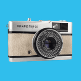 Olympus Trip 35 Soft Beige Leather Point and Shoot 35mm Film Camera