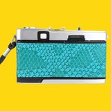 Olympus Trip 35 Turquoise Lizard Leather Point and Shoot 35mm Film Camera