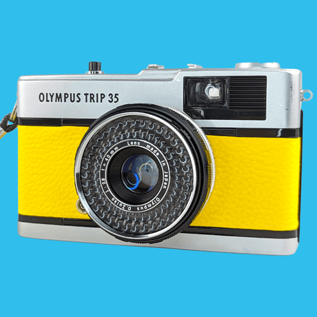 Olympus Trip 35 Yellow Leather Point and Shoot 35mm Film Camera