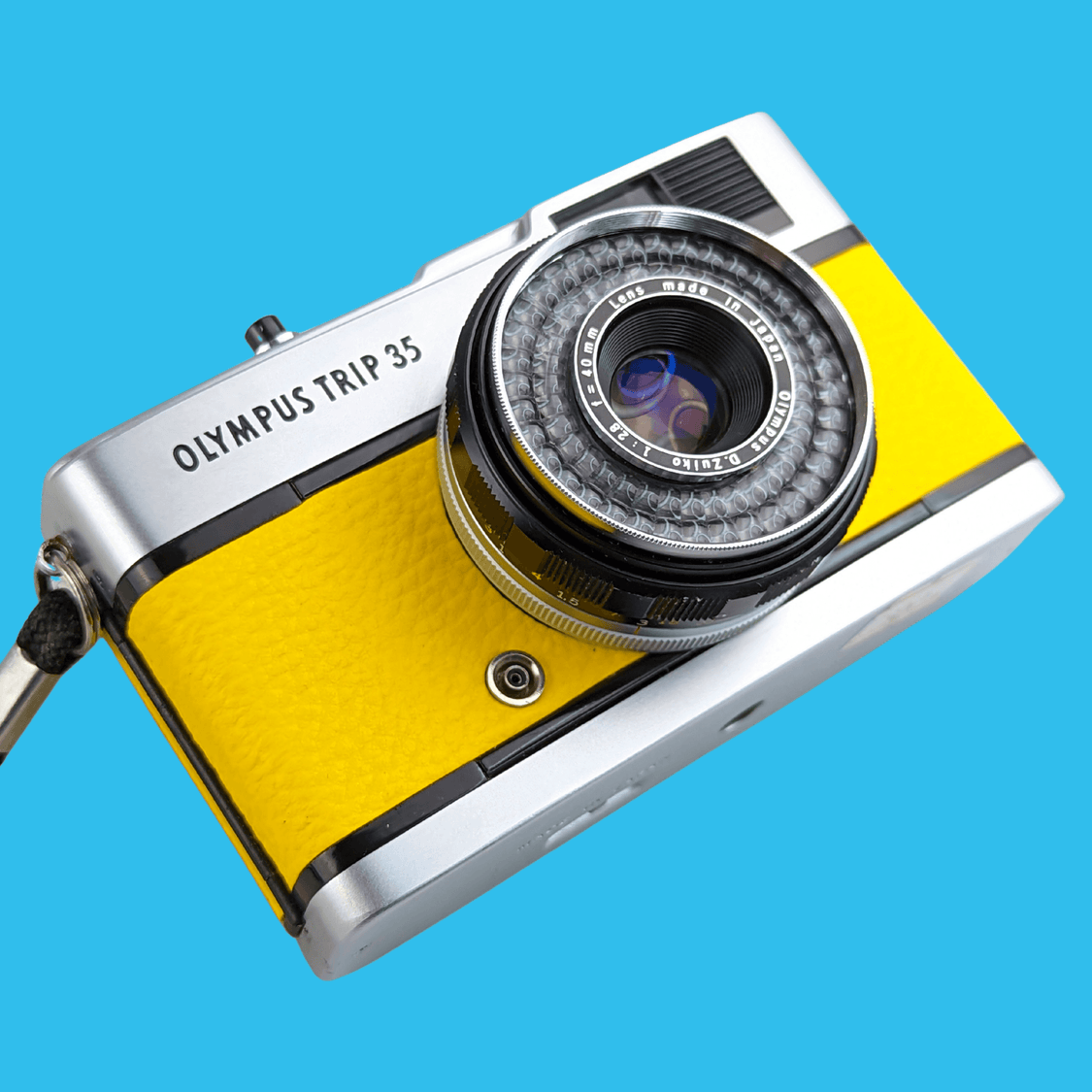 Olympus Trip 35 Yellow Leather Point and Shoot 35mm Film Camera Film