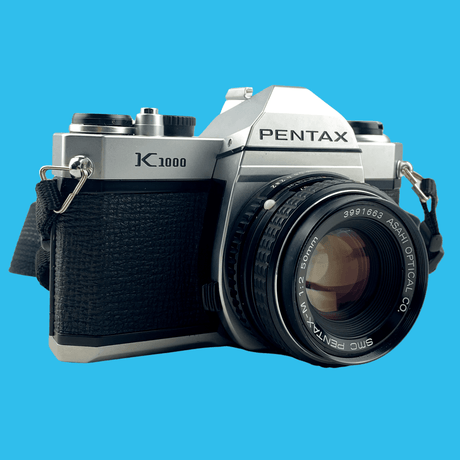 Pentax K1000 Vintage SLR 35mm Film Camera with Pentax f/2 50mm Prime Lens