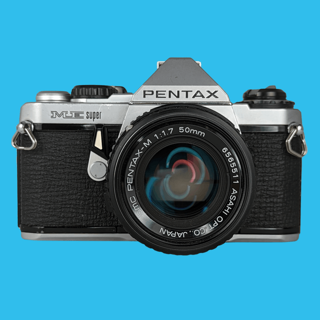 Pentax ME Super Vintage SLR 35mm Film Camera with f/1.7 50mm Prime Lens