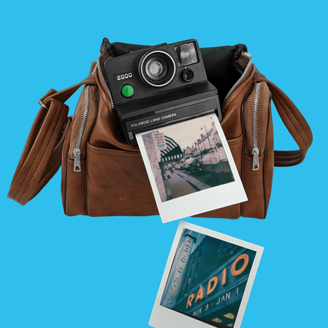 Polaroid brown Leather Camera Bag