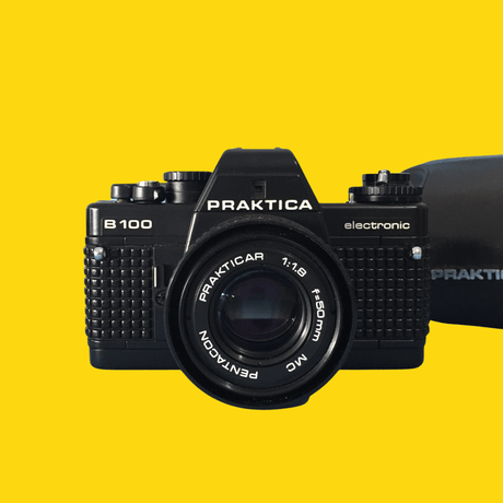 Praktica B 100 Electronic 35mm SLR Film Camera with Pentacton 50mm f/1.8 Lens