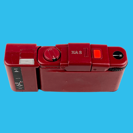 Red Olympus XA2 35mm Film Camera Point and Shoot w/ Olympus A11 Flash (Boxed)