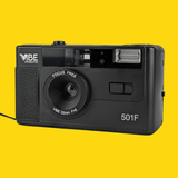 Retro VIBE 35mm Film Camera Reusable Point And Shoot - Black