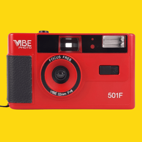 Retro VIBE 35mm Film Camera Reusable Point And Shoot - Red