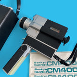 Sankyo Super CM 400 Movie Cine Camera w/ Instructions and Leather Case