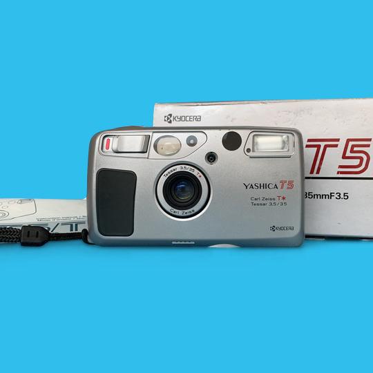 Yashica T5 Silver 35mm Film Camera Point and Shoot (No Box included)