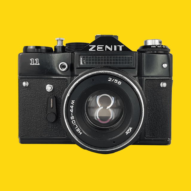 Zenit 11 Black Vintage Metal 35mm SLR Film Camera with Prime Lens