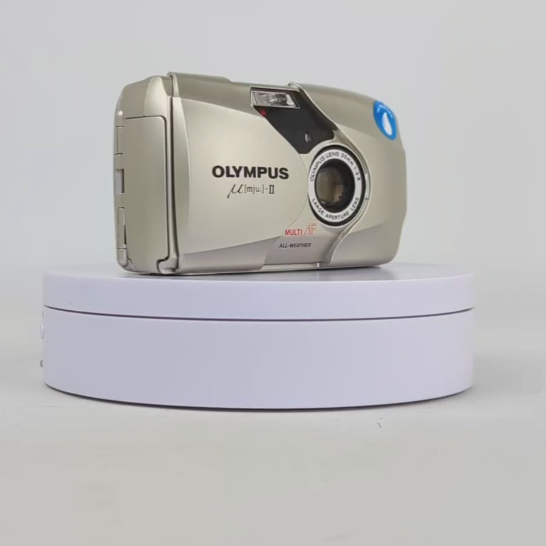 Olympus Mju ii Silver 35mm Film Camera Point and Shoot